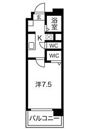プレステージ綾瀬 1Kの間取図画像
