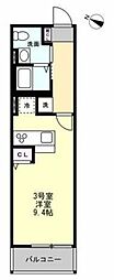川崎市宮前区宮前平1丁目アパート ワンルームの間取図画像