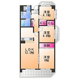 パストラル和泉 3LDKの間取図画像