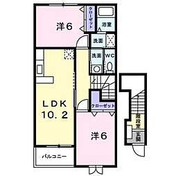 ビューレインボー3 2LDKの間取図画像