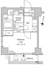 カーサスプレンディッド麹町 7階1Kの間取り
