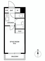 フラッツ白金 1Kの間取図画像