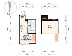 ＬＵＫＥ徳丸 1階ワンルームの間取り