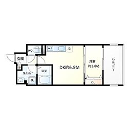 テラ堺市駅 1DKの間取図画像