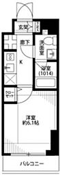 プレール・ドゥーク豊洲 1Kの間取図画像