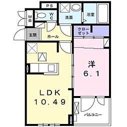 グランドール 1LDKの間取図画像