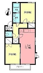 シャトル湘南2 2LDKの間取図画像