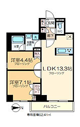 プライムアーバン亀有 6階2LDKの間取り