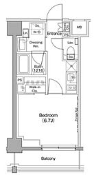 ザ・パークハビオ住吉 1Kの間取図画像