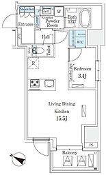 渋谷区東3丁目マンション 1LDKの間取図画像