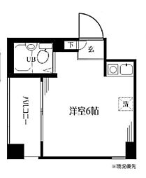 モンテリーブロ貝塚 ワンルームの間取図画像