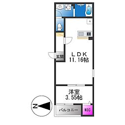 Fstyle一津屋1号館 1LDKの間取図画像