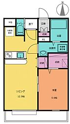 ソシア坂下町 1LDKの間取図画像