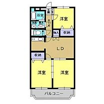 ユーミーマンションかのこＩＩＩ 202 ｜ 岡山県津山市高野山西（賃貸マンション3LDK・2階・61.86㎡） その2