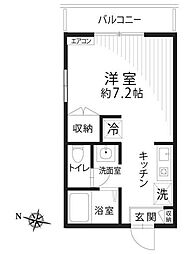 リポサール ワンルームの間取図画像