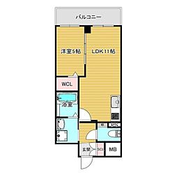 VITA荒本 1LDKの間取図画像