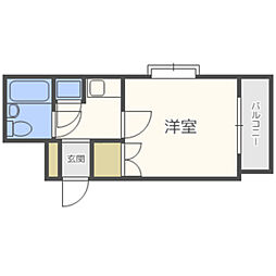 ニューハイム室見 1Kの間取図画像