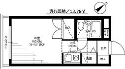 リバティ日吉 ワンルームの間取図画像