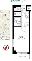 ルーブル新中野 1Kの間取図画像