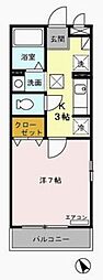 ゴールドエッグ南砂 1Kの間取図画像