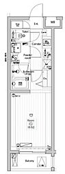 PREMIUMCUBE東中野 1Kの間取図画像