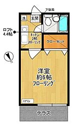 ペアハイム11 1Kの間取図画像