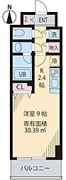 パルティール ワンルームの間取図画像