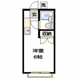 エミーテラスA棟 ワンルームの間取図画像