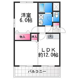 クープル幸 1LDKの間取図画像