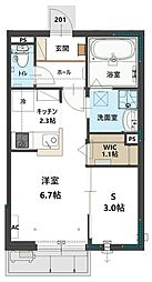 メゾン大栄 1SKの間取図画像