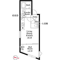 メモラ西馬込 1LDKの間取図画像