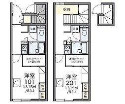 レオパレス純3 1Kの間取図画像