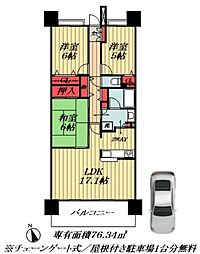 クレストフォルム亀戸グランステージ 3LDKの間取図画像