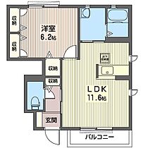 プリンスコーポＤ 00101 ｜ 栃木県宇都宮市下岡本町4558-11（賃貸アパート1LDK・1階・43.71㎡） その2