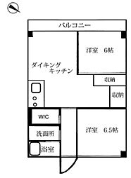 マンションニュー中山 2LDKの間取図画像