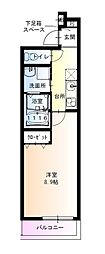 フジパレス初芝駅東I番館 1Kの間取図画像