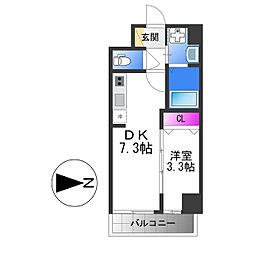 アドバンス大阪リーヴァ 1DKの間取図画像