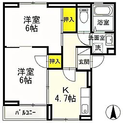 グリーンヒル 2Kの間取図画像