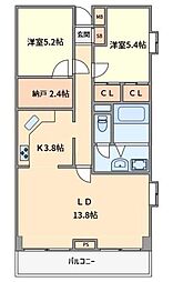 エリートイン船橋 2LDKの間取図画像