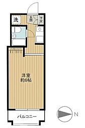 プリュメゾン駒沢 ワンルームの間取図画像
