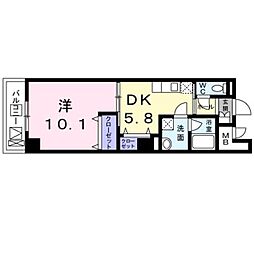 ミルト中町 1DKの間取図画像