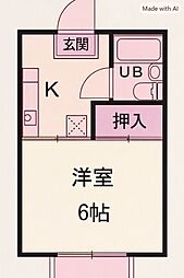 コーポ永山 1DKの間取図画像