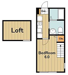 リベルテ相模原 1Kの間取図画像