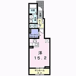 クローバーコリーヌ ワンルームの間取図画像