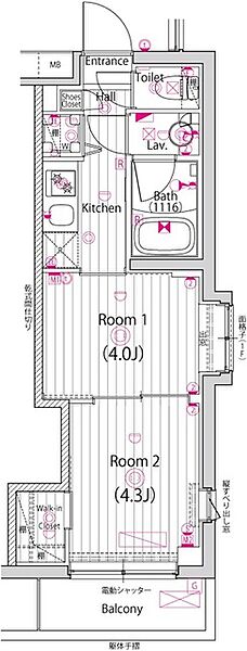 ガーラ・ヒルズ千歳烏山 ｜東京都世田谷区南烏山５丁目(賃貸マンション2K・1階・25.37㎡)の写真 その2