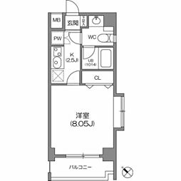 ルクレ森下レジデンス 1Kの間取図画像