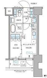 パークアクシス住吉ガーデンスクエア 1DKの間取図画像