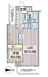 藤和半蔵門コープ 8階1LDKの間取り