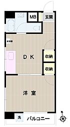 池之端マンション 1DKの間取図画像