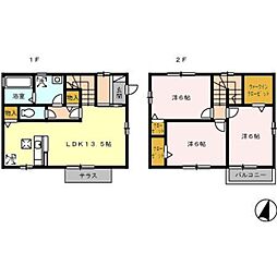 メープルコート　Ａ棟 1階3LDKの間取り